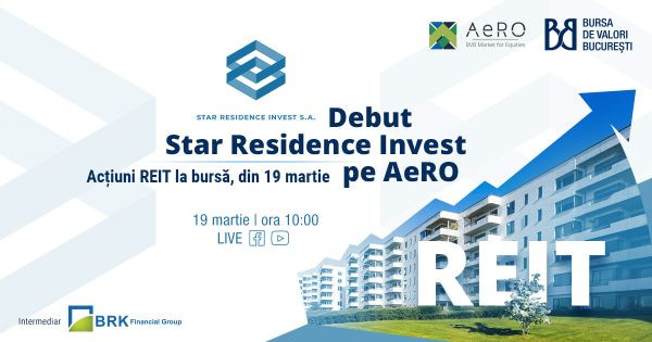 Star Residence Invest, prima societate românească de tip REIT la BVB, s-a listat la Bursa de Valori București, pe piața AeRO