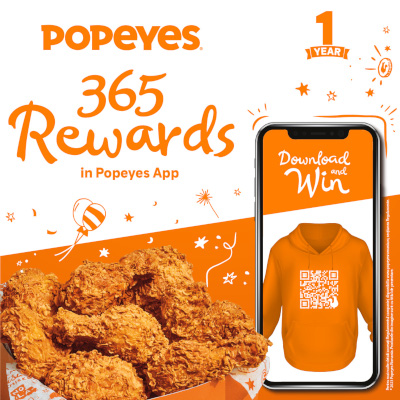 Popeyes 365 Rewards Popeyes 1 an