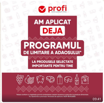 Profi plafonează anticipat adaosurile comerciale