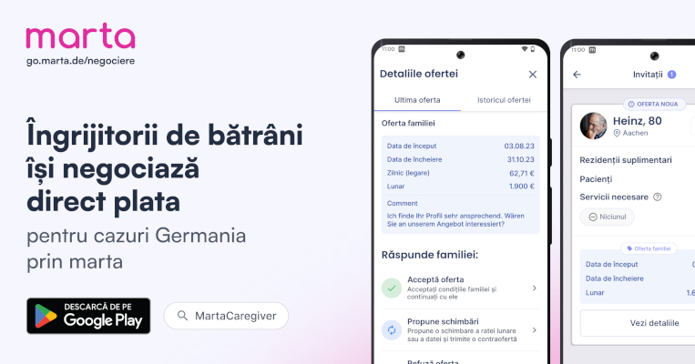 Îngrijitorii de bătrâni își negociază direct plata pentru cazuri Germania prin marta