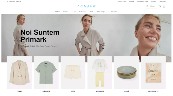 Primark lansează un nou website de prezentare în România