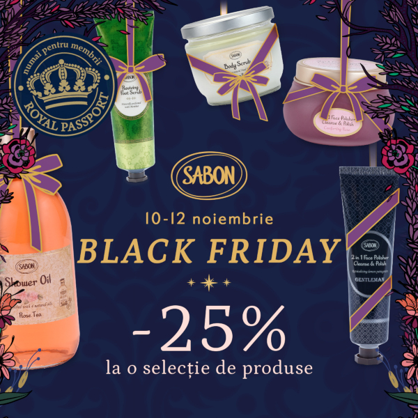 10-12 noiembrie: Black Friday la Sabon