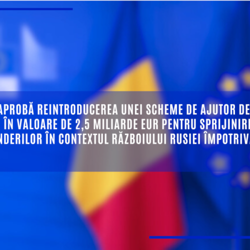 Comisia aprobă reintroducerea unei scheme de ajutor de stat a României în valoare de 2,5 miliarde EUR pentru sprijinirea întreprinderilor