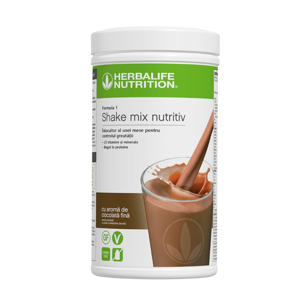 Herbalife Formula 1 oferă Shake Mix Nutritiv cu aromă de ciocolată