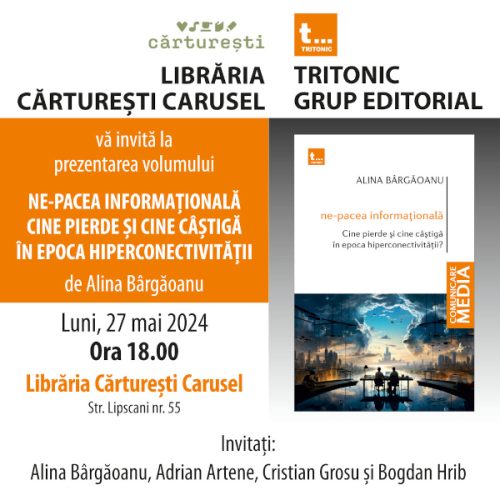 Dezbatere captivantă și prezentare de carte: „Ne-pacea informațională. Cine pierde și cine câștigă în epoca hiperconectivității” de Alina Bârgăoanu