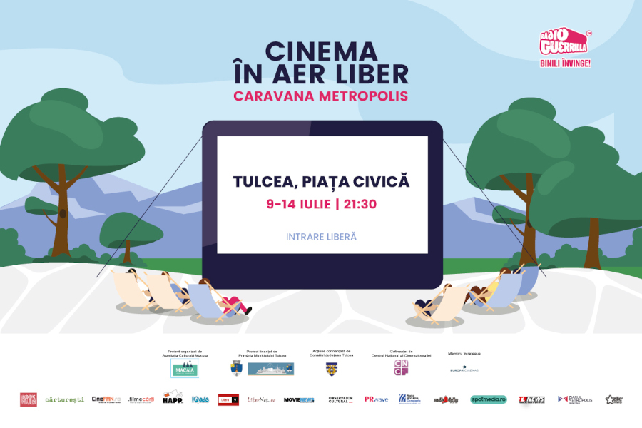 Caravana Metropolis revine la Tulcea cu cinema în aer liber între 9 și 14 iulie
