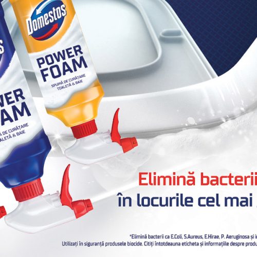 Domestos transformă modul prin care consumatorii interacționează cu brandul, prin campania de comunicare pentru lansarea noii game din portofoliu – Domestos Power Foam