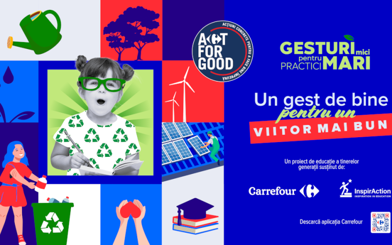 Carrefour România și Asociația InspirAction anunță lansarea unei noi ediții a programului educațional „Gesturi mici pentru practici mari”