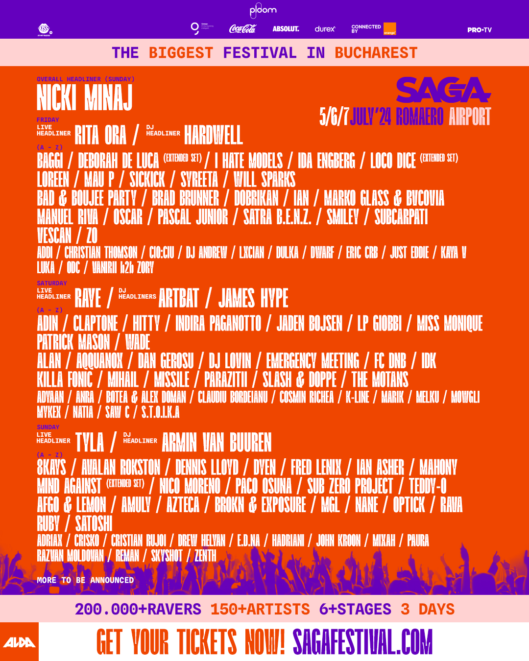 SAGA festival 2024: Line-up și programul pe zile