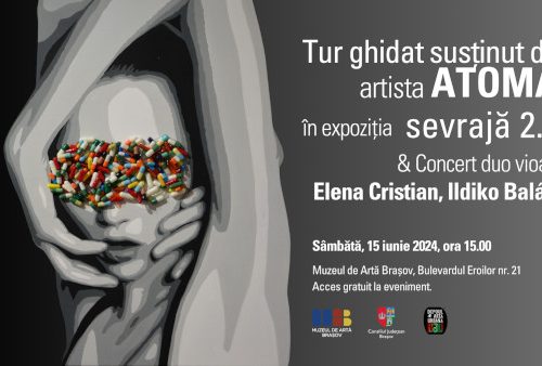 Tur ghidat cu artista ATOMA și concert duo vioară la Muzeul de Artă Brașov