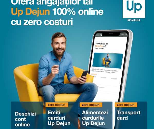 Up România vine în sprijinul antreprenorilor din România: costuri zero pentru cardul Up Dejun și proces de onboarding 100% digitalizat