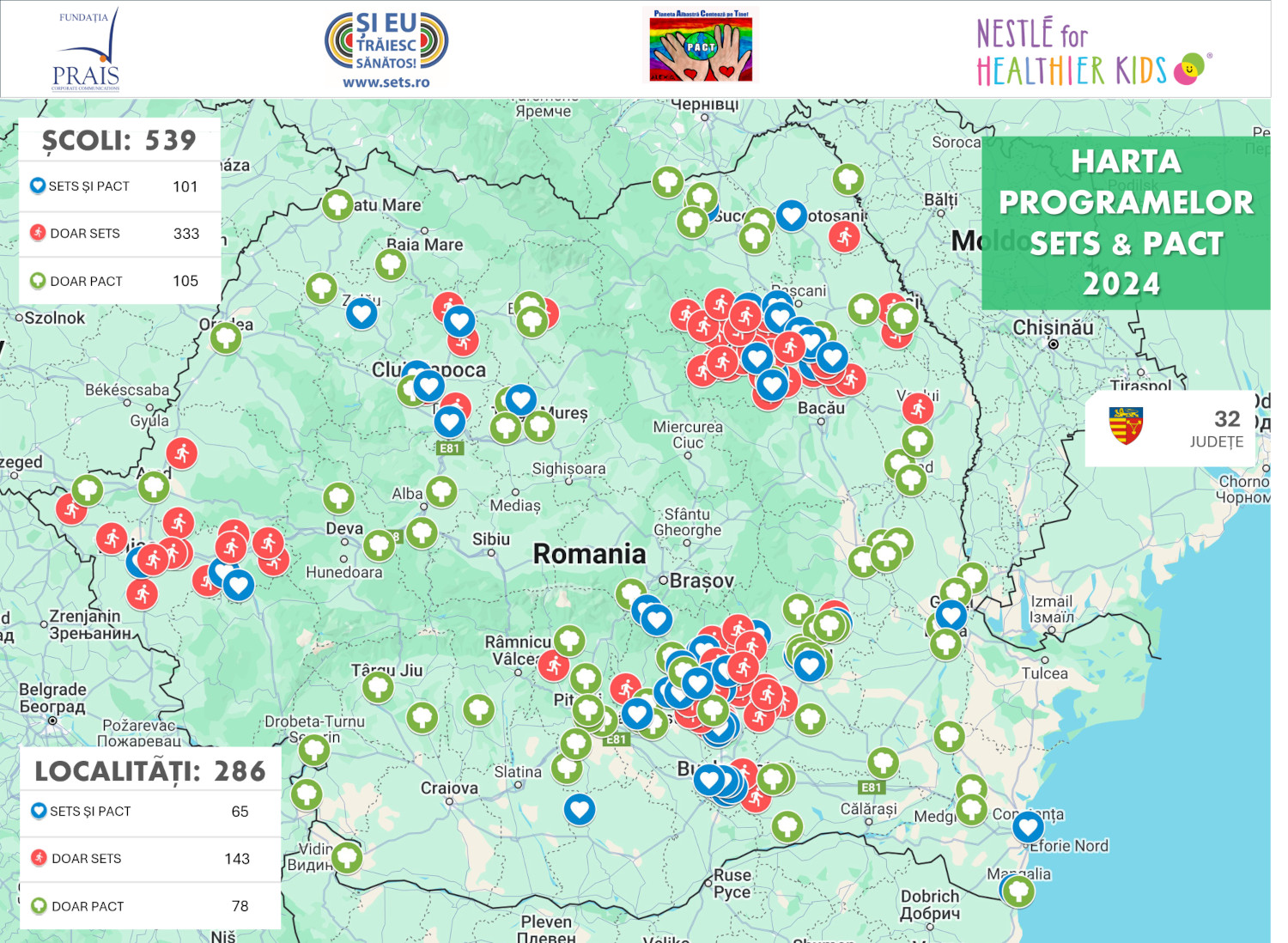 Harta proiectelor SETS si PACT