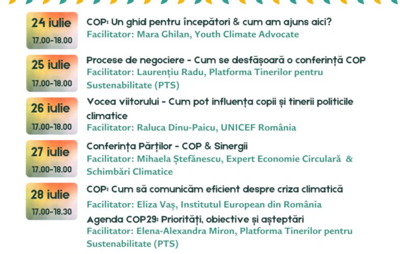 Conferința Locală a Tinerilor privind Schimbările Climatice, organizată în România și în peste 100 de țări global