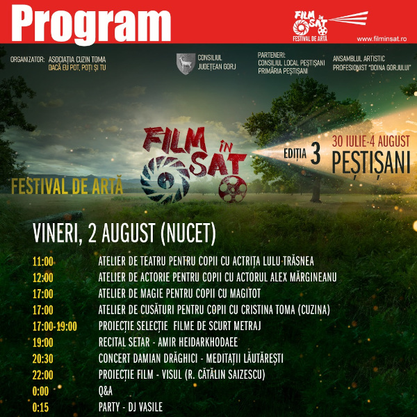 Program Film în Sat Peștișani_2 august