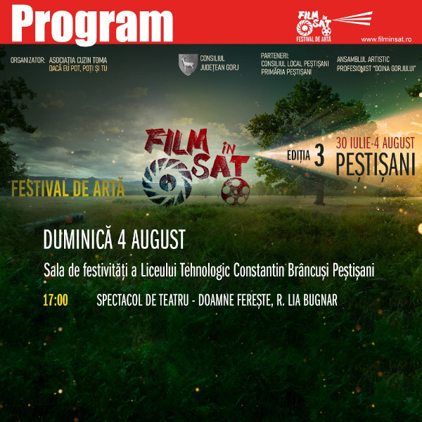 Program Film în Sat Peștișani_4 august