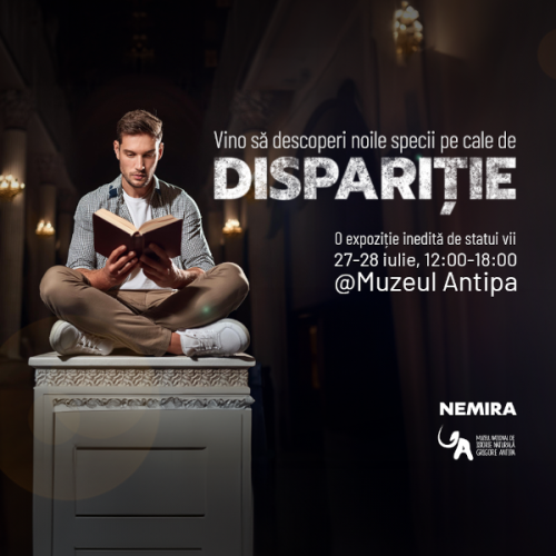 “Cititorul – O nouă specie pe cale de dispariție”: expoziție temporară de statui vii la Muzeul Antipa