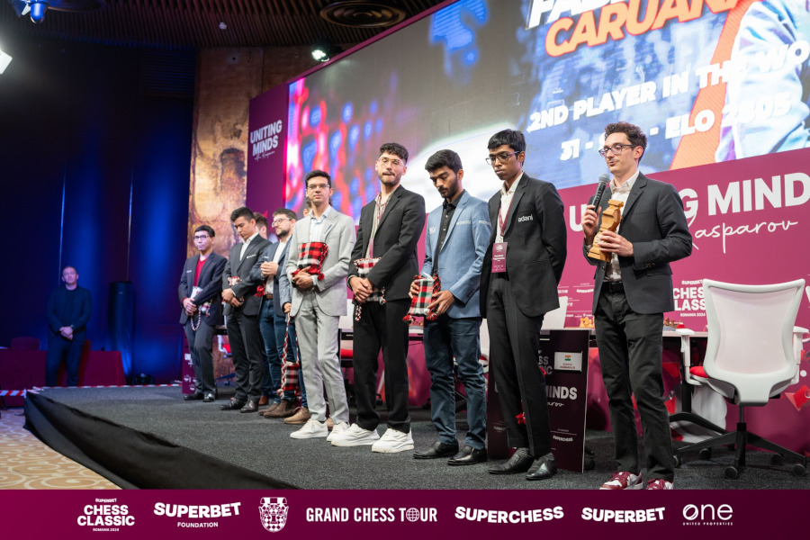 Fabiano Caruana a câștigat, pentru a doua oară, etapa de la București a turneului mondial Grand Chess Tour