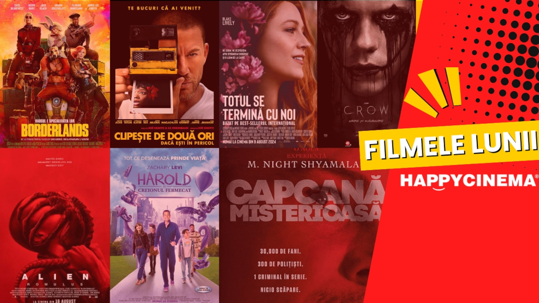 Filmele lunii august la Happy Cinema: producții palpitante, comedii romantice și blockbustere pentru întreaga familie