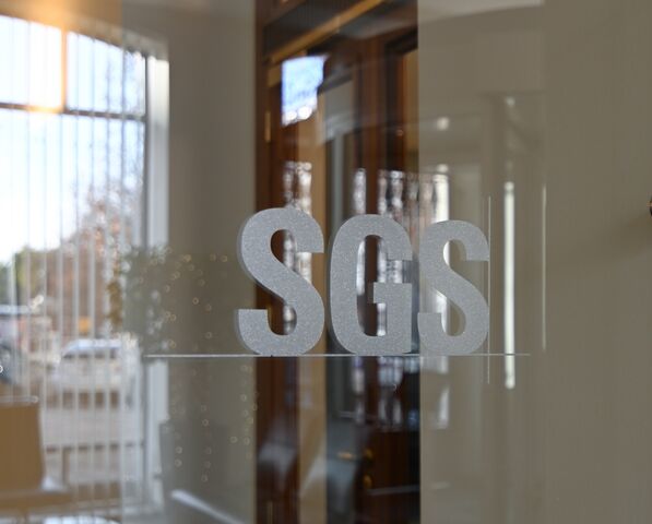 sgs logo glass