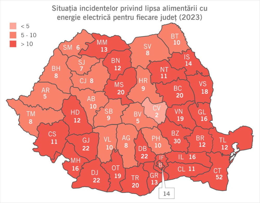 Harta probleme de alimentare cu energie electrică