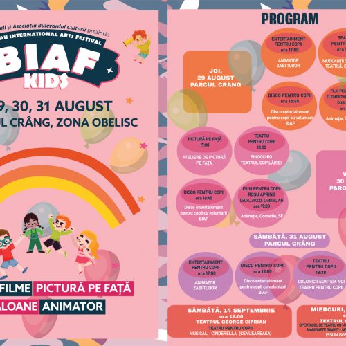 Trei zile de filme și teatru pentru copii în Parcul Crâng din Buzău, la BIAF Kids 2024