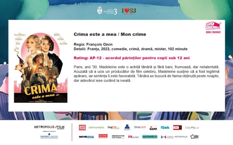 Cinema în aer liber – începe cea de-a doua săptămână de proiecții sub cerul Bucureștiului