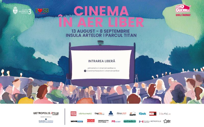 Cinema în aer liber se întoarce între 13 august și 8 septembrie, în Parcul Titan din București