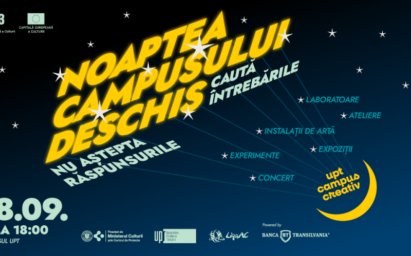 Noaptea Campusului Deschis are loc la Timișoara pe 28 septembrie 2024