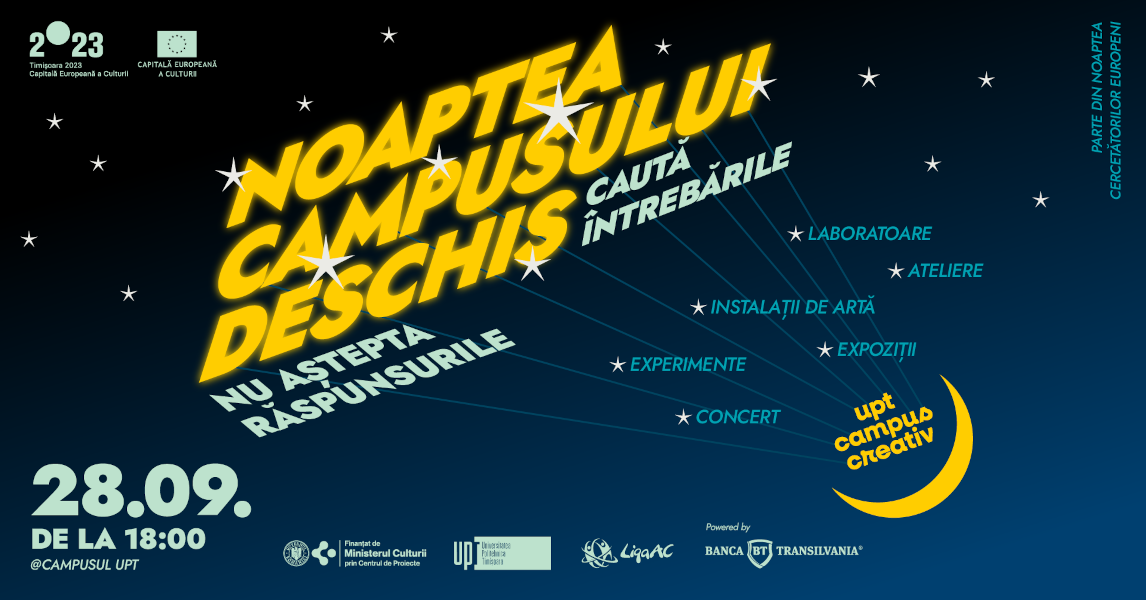 Noaptea Campusului Deschis are loc la Timișoara pe 28 septembrie 2024