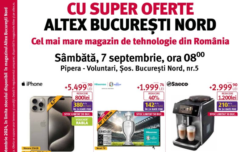 Altex deschide cel mai mare magazin de tehnologie din România, în zona București-Nord