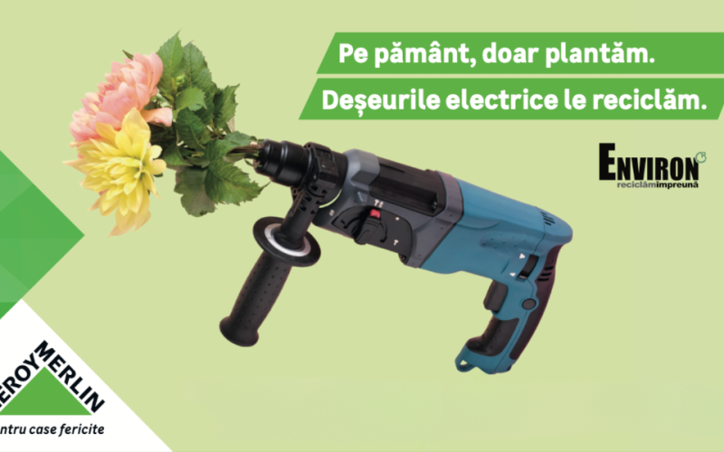 Flori în schimbul deșeurilor electrice – Asociația Environ și Leroy Merlin dăruiesc semințe de flori oamenilor care reciclează