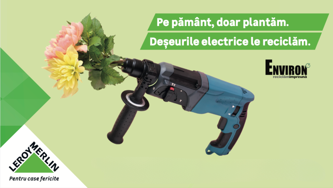 Flori în schimbul deșeurilor electrice - Asociația Environ și Leroy Merlin dăruiesc semințe de flori oamenilor care reciclează 