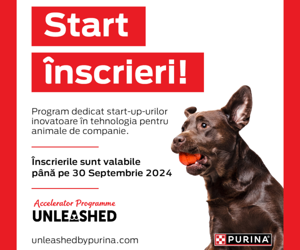 Inscrieri Unleashed by PURINA, programul de accelerare pentru startup-urile din domeniul îngrijirii animalelor de companie