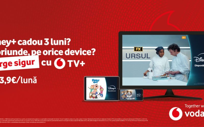 Vodafone reinventează televiziunea digitală: colaborare exclusivă, în domeniul telecomunicațiilor, cu Disney și noul serviciu Vodafone TV+