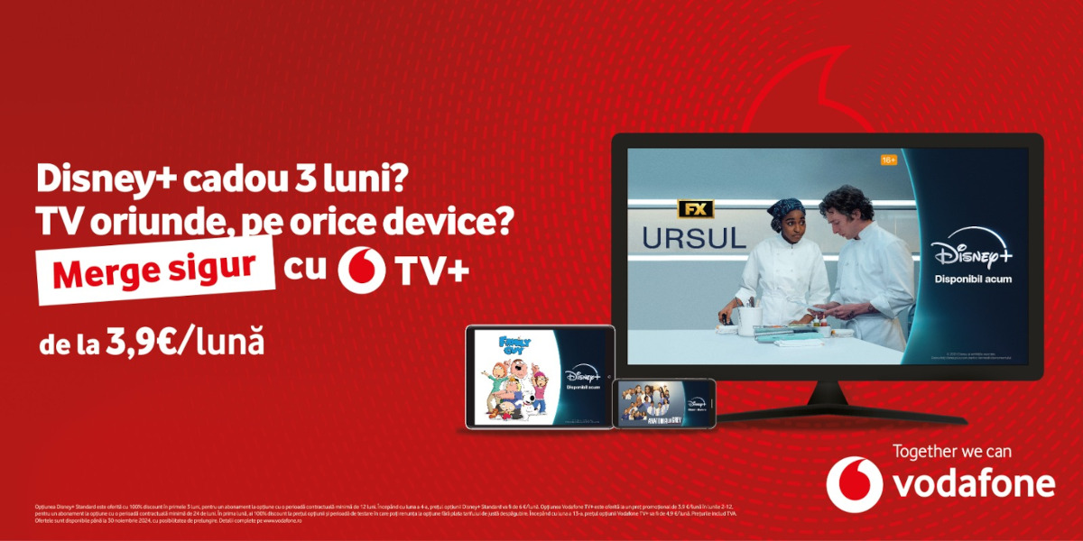 Vodafone colaborare Disney noul serviciu Vodafone TV+