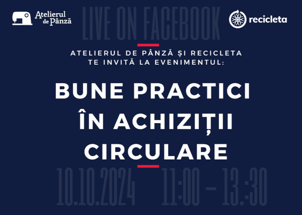 Viitor Plus și programele sale UPA, Atelierul de Pânză și Recicleta, au identificat cele mai bune practici și parteneriate strategice în achizițiile sustenabile