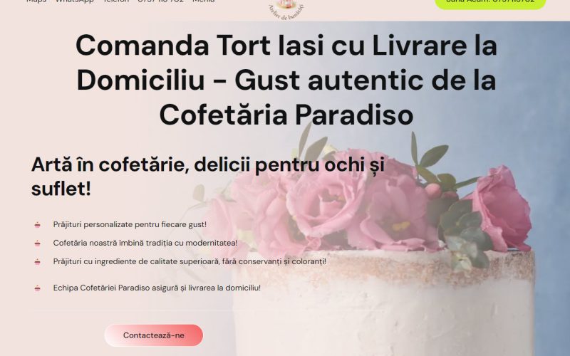 Comanda tort Iasi cu gustul Paradiso