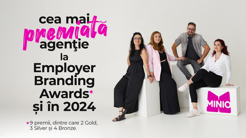 Minio câștigă 9 premii la Employer Branding Awards 2024 și un Bronze la Digital Communication Awards (Berlin)