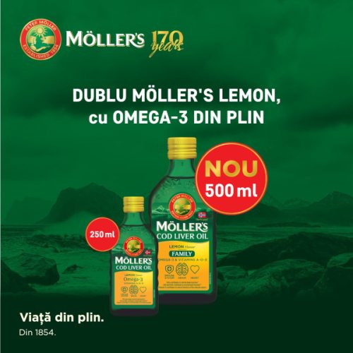 Möller’s sărbătorește împlinirea a 170 ani în lume și a 10 ani pe piața din România cu un nou produs: Möller’s LEMON Flavour FAMILY 500 ML