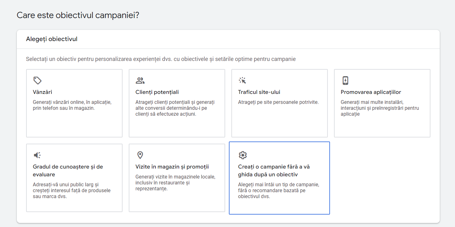 obiectivele unei campanii google ads