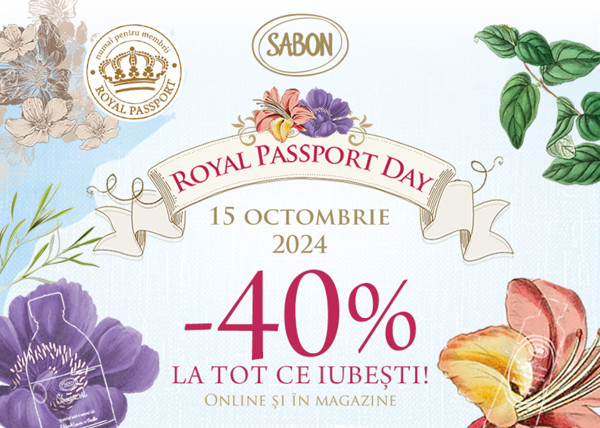 Pe 15 octombrie ai 40% discount de Royal Passport Day