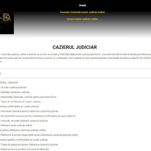 Cerere Cazier Judiciar Online Simplificată