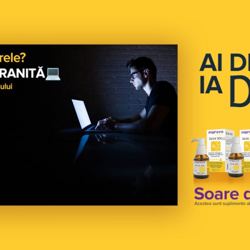 Brandul D3Vit de la Impruvis Vitamins derulează o campanie de conștientizare a deficitului de vitamina D, pentru “soare din interior”