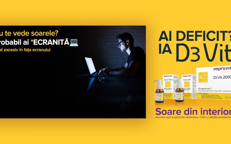 Brandul D3Vit de la Impruvis Vitamins derulează o campanie de conștientizare a deficitului de vitamina D pentru “soare din interior”