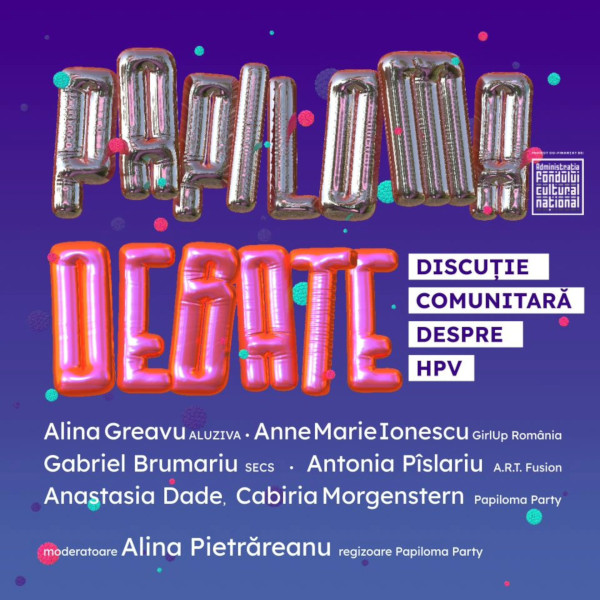 Proiectul artistic Papiloma Party se încheie cu o discuție comunitară despre HPV pe 13 noiembrie, la Heavy Yard