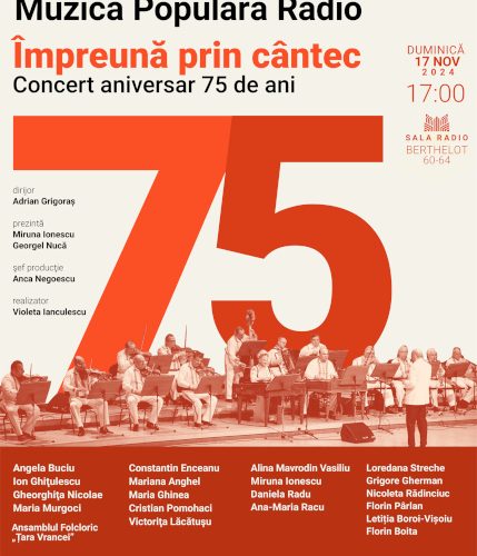 75 de ani de folclor: Orchestra de Muzică Populară Radio – concert aniversar