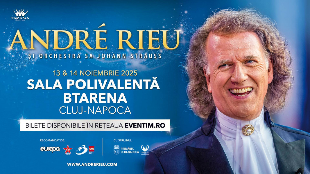  Bilete în vânzare pentru concertele André Rieu: trăiește magia muzicii live în 2025 la BTarena Cluj-Napoca