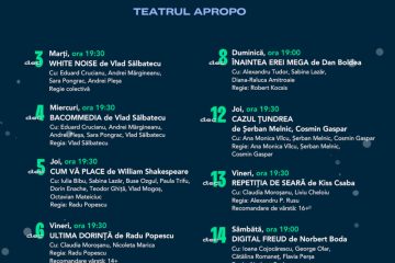 Acces gratuit pentru elevi, studenți și pensionari, la Showcase PREMIERELE Teatrului Apropo, 2024