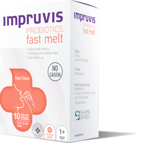 Probioticele orodispersabile Impruvis PROBIOTICS fast melt au de acum o nouă aromă în portofoliu