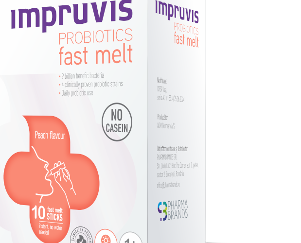 NOU - Impruvis PROBIOTICS fast melt cu aroma de piersici